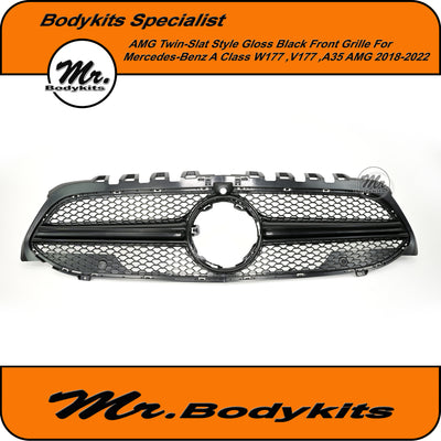 AMG Style Front Bumper Grille for Mercedes Benz A-Class W177/ V177/ A35  2018-2022