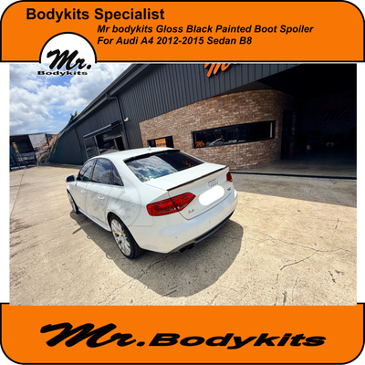 Audi A4 B8 Sedan 2012-2015 (Facelift) M4 Style Rear Spoiler Wing – Gloss Black Painted