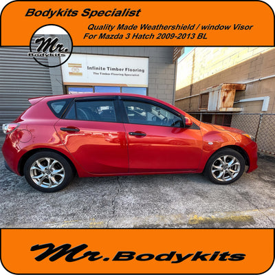 Mr Bodykits Quality Weathershield Window Visor Guard For Mazda 3 Hatch 2009-2013 BL