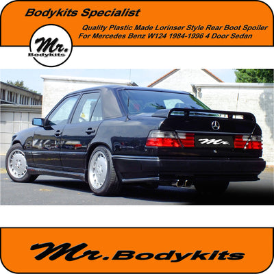 Mercedes Benz E-Class W124 1984–1996 (Sedan) Lorinser Style Rear Spoiler Wing – Durable Plastic Made