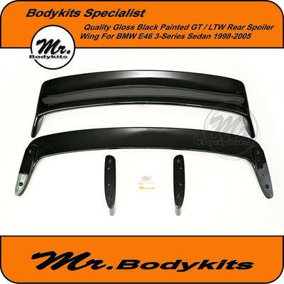 Gloss Black GT/ LTW Rear Spoiler For BMW E46 3-Series Sedan 1998-2005, Quality Made
