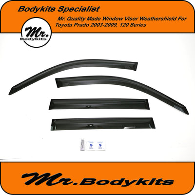 Japanese OEM Quality Weathershield Window Visor For Toyota Prado 2003-2009, 120 Series
