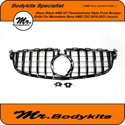 GT Style Bumper Grille For Mercedes Benz AMG C63s 2019-2021 W205, Panamericana