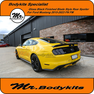 Ford Mustang FM/FN 2015-2023 Blade Style Spoiler Wing – Gloss Black Painted | Mr Bodykits