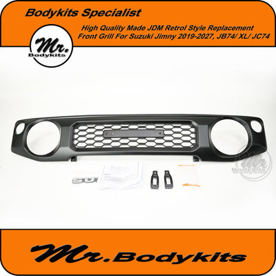 JDM Retrol Front Bumper Grill For Suzuki Jimny 2018-2027, 3 & 5 door JB74/ JC74