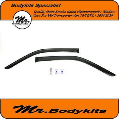 VW Transporter Van 2004-2024 T5/ T6/ T6.1 Weathershields/ Window Visor, Qulaity made