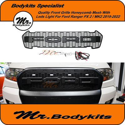 Ford Ranger PX2 MK2 2015-2019 Front Grille Honeycomb Mesh with LEDs, Mr Bodykits