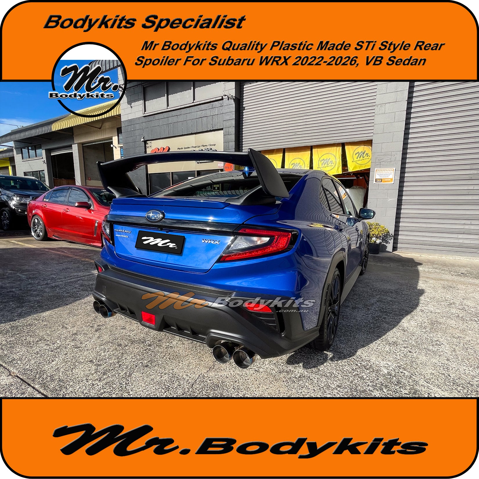 Wrx Spoiler Risers STi Style Rear Spoiler for Subaru WRX VB Sedan 2022–2026, Mr Bodykits ...
