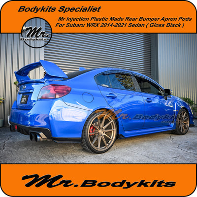 Subaru WRX VA STi Style Rear Bumper Aprons/ Extension/ Pods Lip For 2014-2020 Sedan