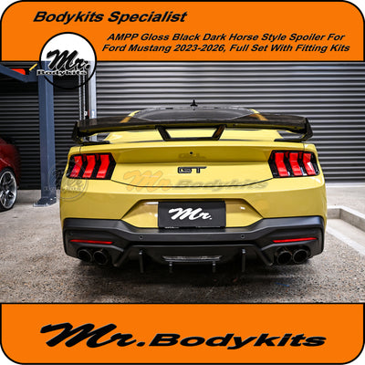 Gloss Black Dark Horse Style Rear Spoiler Suits Ford Mustang 2023-2026, S650