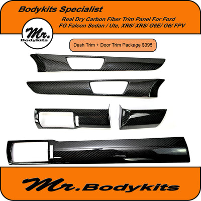 Ford FG Falcon Real Dry Carbon Fiber Dash Trim Cover Panel, XR6, XR8, G6. G6E, FPV (MK1 2006-2011 only)