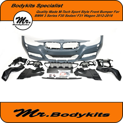 BMW F30 F31 Plastic M-Tech Sport Front Bumper For 3 Series Sedan / Wagon 2012-2018