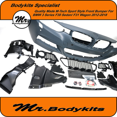 BMW F30 F31 Plastic M-Tech Sport Front Bumper For 3 Series Sedan / Wagon 2012-2018