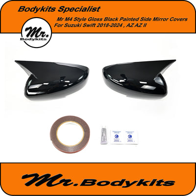 Gloss Black M4 Style Mirror Cover Cap For Suzuki Swift 2018-2024 AZ/ AZ II