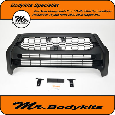 Toyota Hilux N80 Rogue Blackout Badgeless Honeycomb Front Grille 2020-2024