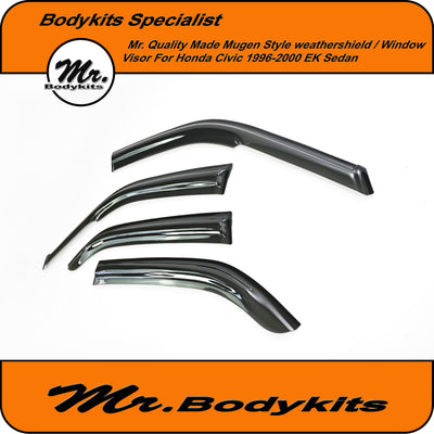 Mr Quality Mugen Style Weathershield Window Visor For Honda Civic Sedan 1996-2000 EK