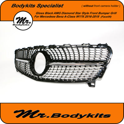 Mercedes Benz A-Class W176 Diamond Star Style Front Bumper Grille for 2016-2018