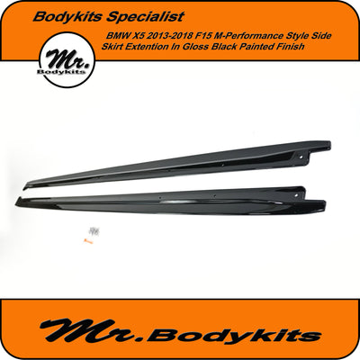 BMW F15 X5 2013-2018 F15 M-performance Side Skirt Extension for M-Sport Model, Gloss Black