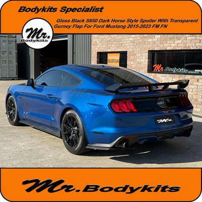 S650 Dark Horse Style Rear Spoiler For Ford Mustang 2015-2023 FN FM, Gloss Black