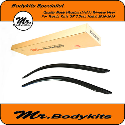 Premium Weathershield Window Visor For Toyota GR Yaris 3 Door Hatch 2020-2025, Mr Bodykits