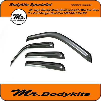Quality Weathershield Window Visor For Ford Ranger 2007-2011 Dual Cab PJ/PK, Slimline