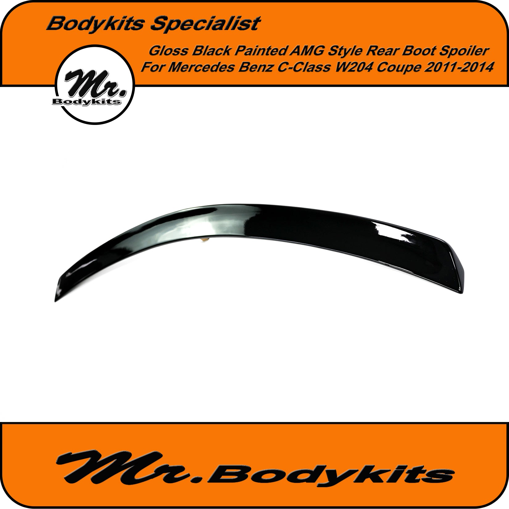 Trunk Spoiler suitable for Mercedes C-Class W204 (2007-2014) Piano Black Trunk Spoiler suitable for Mercedes C-Class W204 (2007-2014) Piano Black