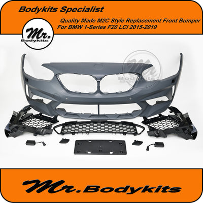 M2C Style Full Replacement Front Bumper  For BMW 1 Series F20 (2015-2019 LCI Model)