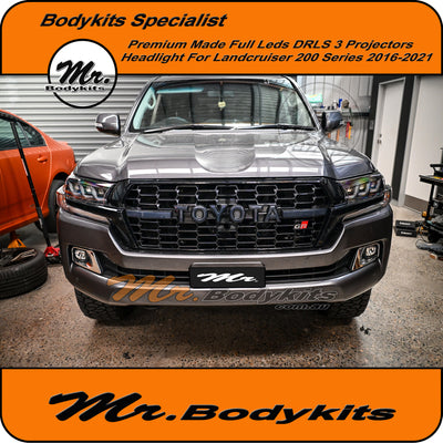 Toyota Landcruiser 200 Series 2016-2021 Triple Lens LED Headlight Set, Premium Quality