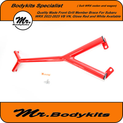 Quality Subaru WRX 2022-2025 VB VN Front Grille Member Brace (Gloss Red / White)