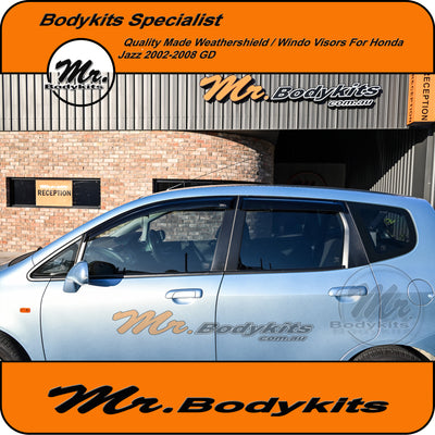 Honda Jazz GD 2002-2008 Window Visor Weathershield – Dark Tint, Quality Plastic