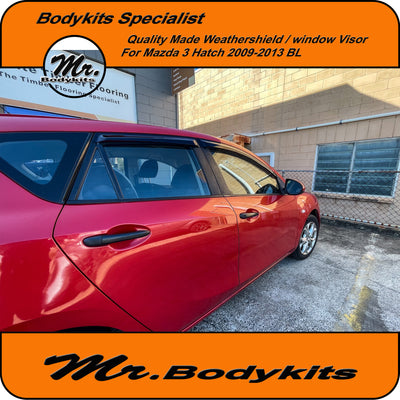 Mr Bodykits Quality Weathershield Window Visor Guard For Mazda 3 Hatch 2009-2013 BL