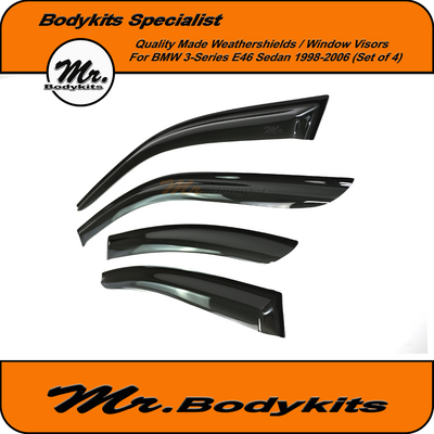 Mr Bodykits Quality Weathershield Window Visor For BMW 3 Series E46 1998-2006 (Set of 4)
