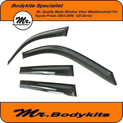 Japanese OEM Quality Weathershield Window Visor For Toyota Prado 2003-2009, 120 Series