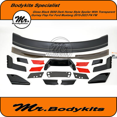 S650 Dark Horse Style Rear Spoiler For Ford Mustang 2015-2023 FN FM, Gloss Black