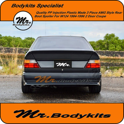 Mercedes Benz E-Class 1984-1996 W124 Coupe AMG Style 3 Piece Spoiler Wing, Plastic Made