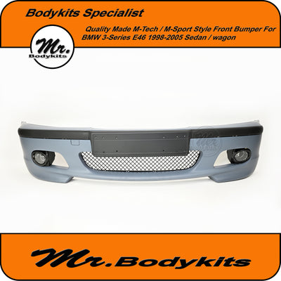M-Tech/ M-Sport Style Front Bumper for BMW E46 (non-M3) 1998-2005 Sedan / Wagon