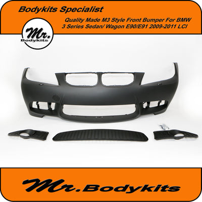 Quality BMW 3 Series E90/E91 (non-M3) 2009-2011 LCI M3 Style Front Bumper
