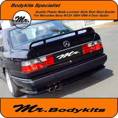 Mercedes Benz E-Class W124 1984–1996 (Sedan) Lorinser Style Rear Spoiler Wing – Durable Plastic Made