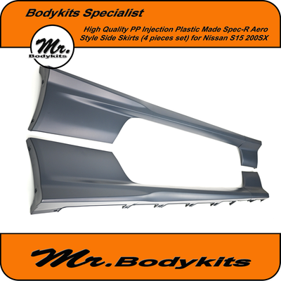 Spec-R Aero Style Plastic Side Skirt Bodykits For Nissan S15 200SX, Quality PP Injection Made