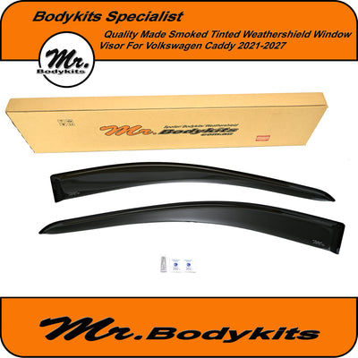 Premium Smoked Window Weather Shields / Visors for VW Caddy Mk5 2021–2027