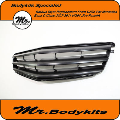 Plastic Made Brabus Style Front Grille For Mercedes Benz W204 C-Class 2007-2014
