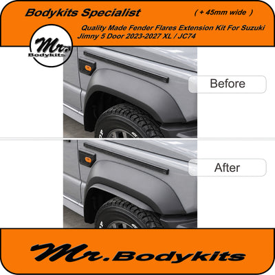Fender Flares Extension Kit For Suzuki Jimny 5 Door 2023-2027 XL/ JC74 ( +45mm Wide )