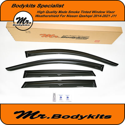 Nissan Qashqai 2014-2021 J11 High Quality Weathershields Window Door Visors By Mr Bodykits