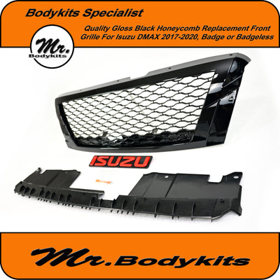 Isuzu Dmax Gloss Black Painted HoneyComb Front Grille For 2017-2020  Model