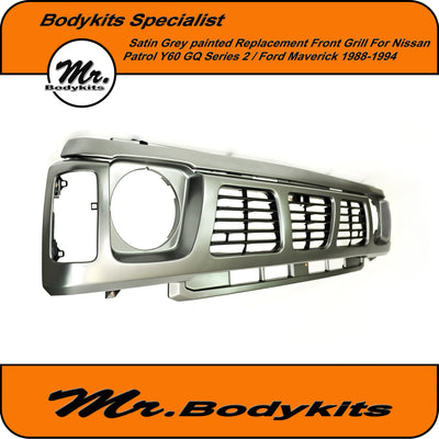 Satin Grey Painted replacement Grille For Nissan Y60 GQ 1 patrol/ Ford Maverick 1987-1994