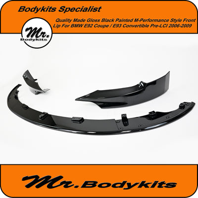 M-Performance Style Front Lip Splitter For BMW BMW E92 / E93 2006-2009 3 Series, Gloss Black