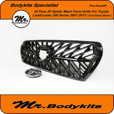 Toyota Landcruiser 200 Series Spider Mesh Front Grille (Gloss Black ) for 2007-2015 (Pre-Facelift)
