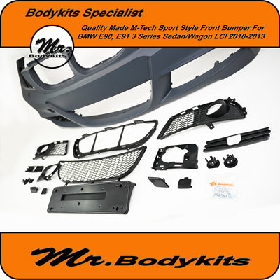 M-Tech Sport Style Plastic Made Front Bumper For BMW 3 Series E90 / E91 2010-2013 LCI