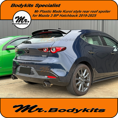 Mr Plastic Made Kuroi Style Roof Spoiler For Mazda 3 2019-2025 BP Hatchback (Unpainted / GlossBlack)