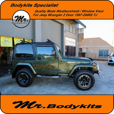 Mr Bodykits Quality Weathershield Window Visor For Jeep Wrangler 1997-2006 TJ